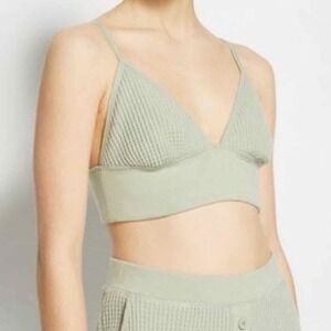 JONATHAN SIMKHAI STANDARD The Juliette Waffle Bralette Size Small Willow